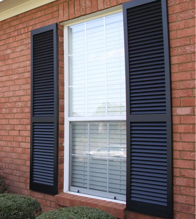 Standard Fixed Louver-2 Sections-Rail Placement-Black-2