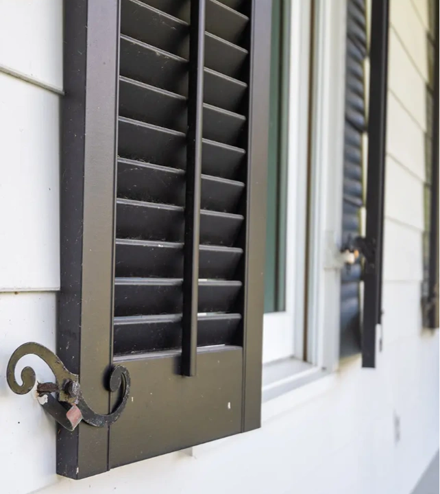 Heavy Duty Fixed Louver-2-Sections-False-Control-Rods-Louvers-Up-Dark-Green-2