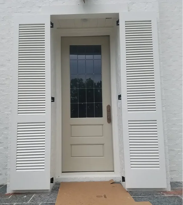 Designline Fixed Louver 2-Sections Custom Rails White