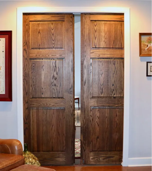 Custom Brown Panel interior-sliding pocket door-1