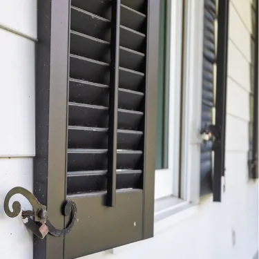Heavy Duty Fixed Louver-2-Sections-False-Control-Rods-Louvers-Up-Dark-Green-2