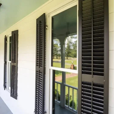 Heavy Duty Fixed Louver-2-Sections-False-Control-Rods-Louvers-Up-Dark-Green-3