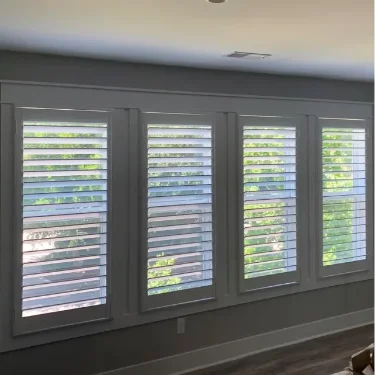 White Louvered interior shutters bedroom-(Hilton-Head)-1