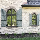 Board and Batten-6 Vertical Boards-3 Battens-Quarter Round Arch-Distressed