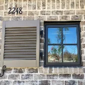 Heavy Duty Fixed Louver No-Center-Rail-Grey
