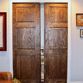 Custom Brown Panel interior-sliding pocket door-1