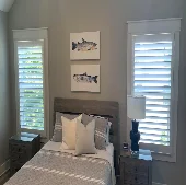 White Louvered interior shutters bedroom-(Hilton-Head)-2